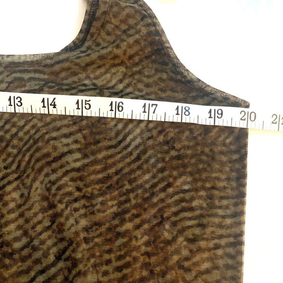 Anne Klein Sleeveless Sheer Black & Brown Maxi Dress Cover Up - Picture 6 of 8